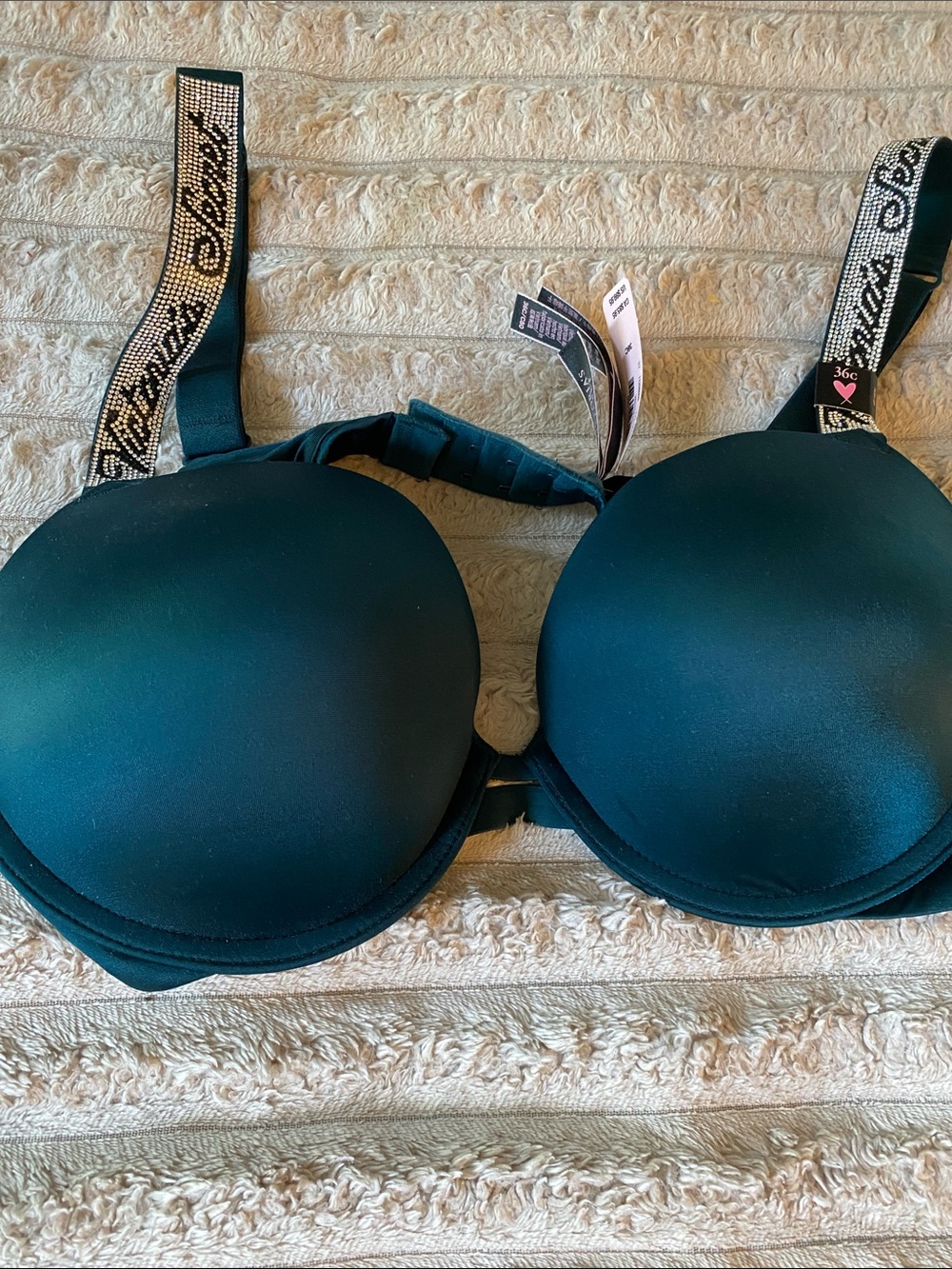 Victoria's Secret Teal Smooth Padded Bra with Embellished Straps